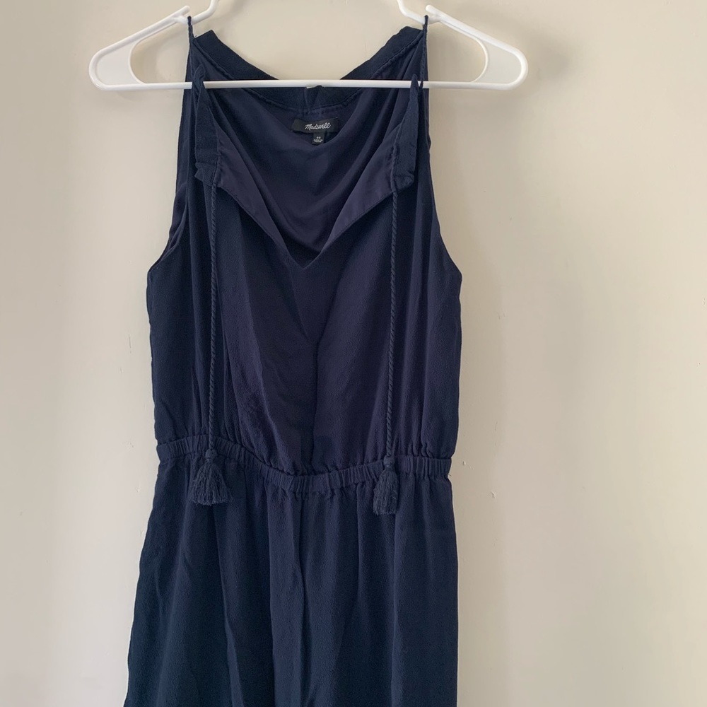 Madewell Navy Tassle-Tie Casual Maxi Dress - Picture 6 of 7